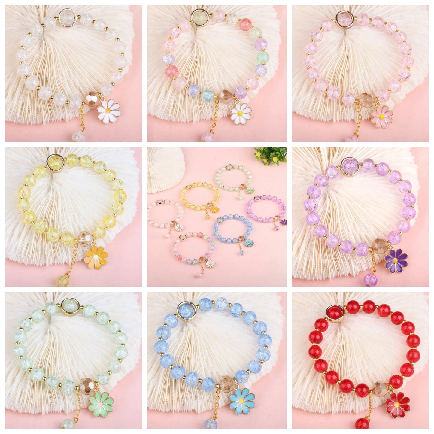 FLORA - Children’s Crystal Bead Adjustable Bracelet - Accent