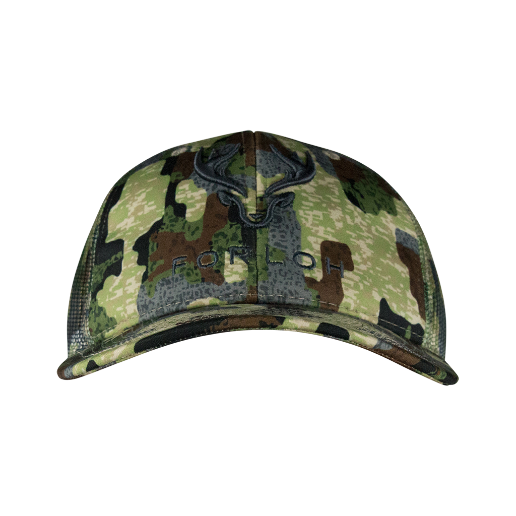 Puff Embroidered Camo Mesh Hat