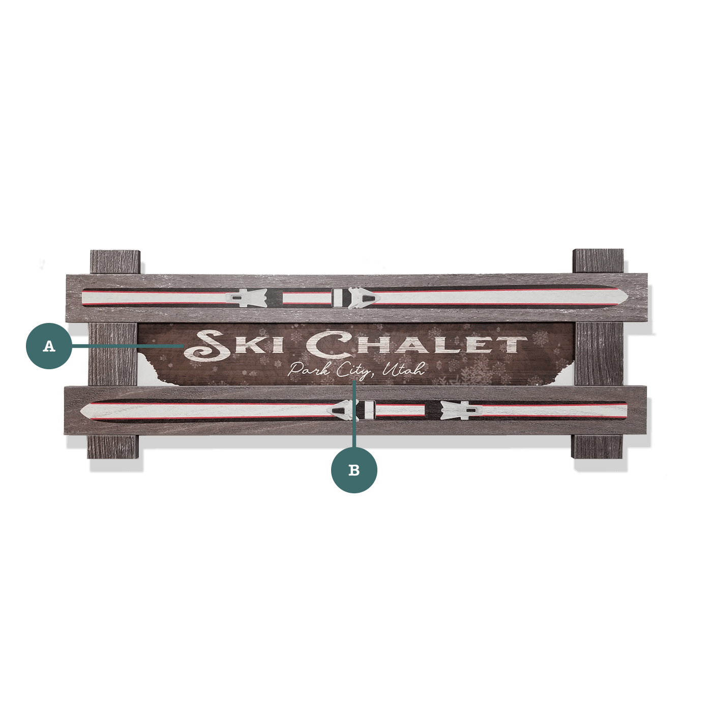 Ski Chalet Sign - Framed Wall Decor