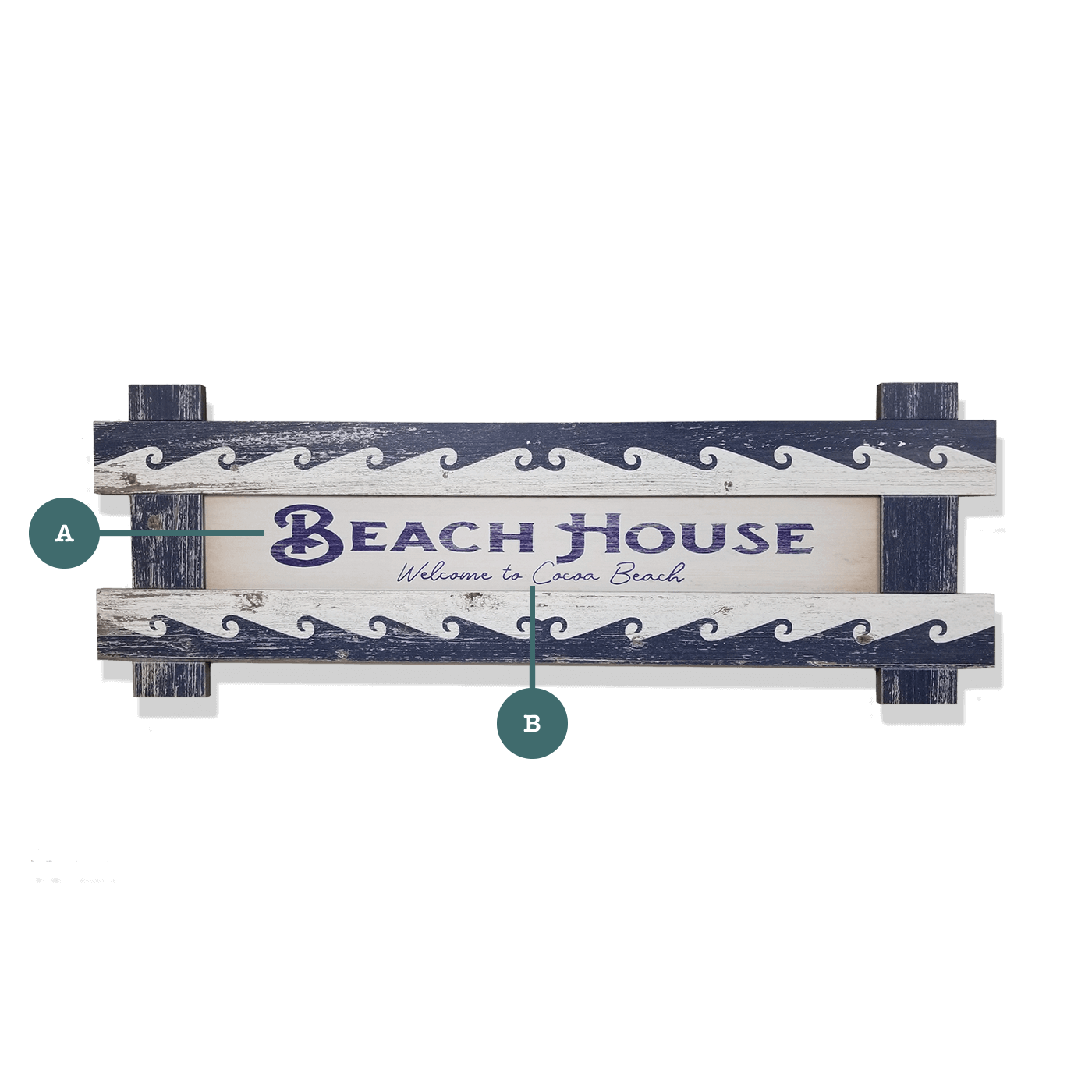Beach House Sign - Framed Wall Decor