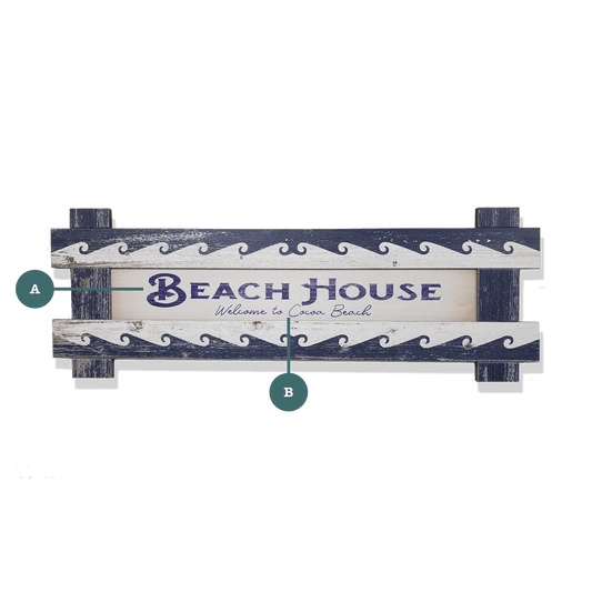 Beach House Sign - Framed Wall Decor