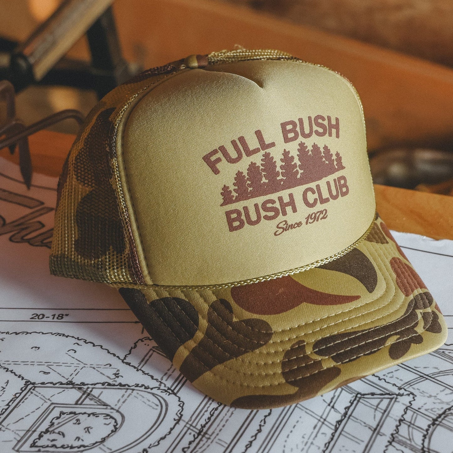 The Let It Grow | Camo Full Bush Bush Club Trucker Hat