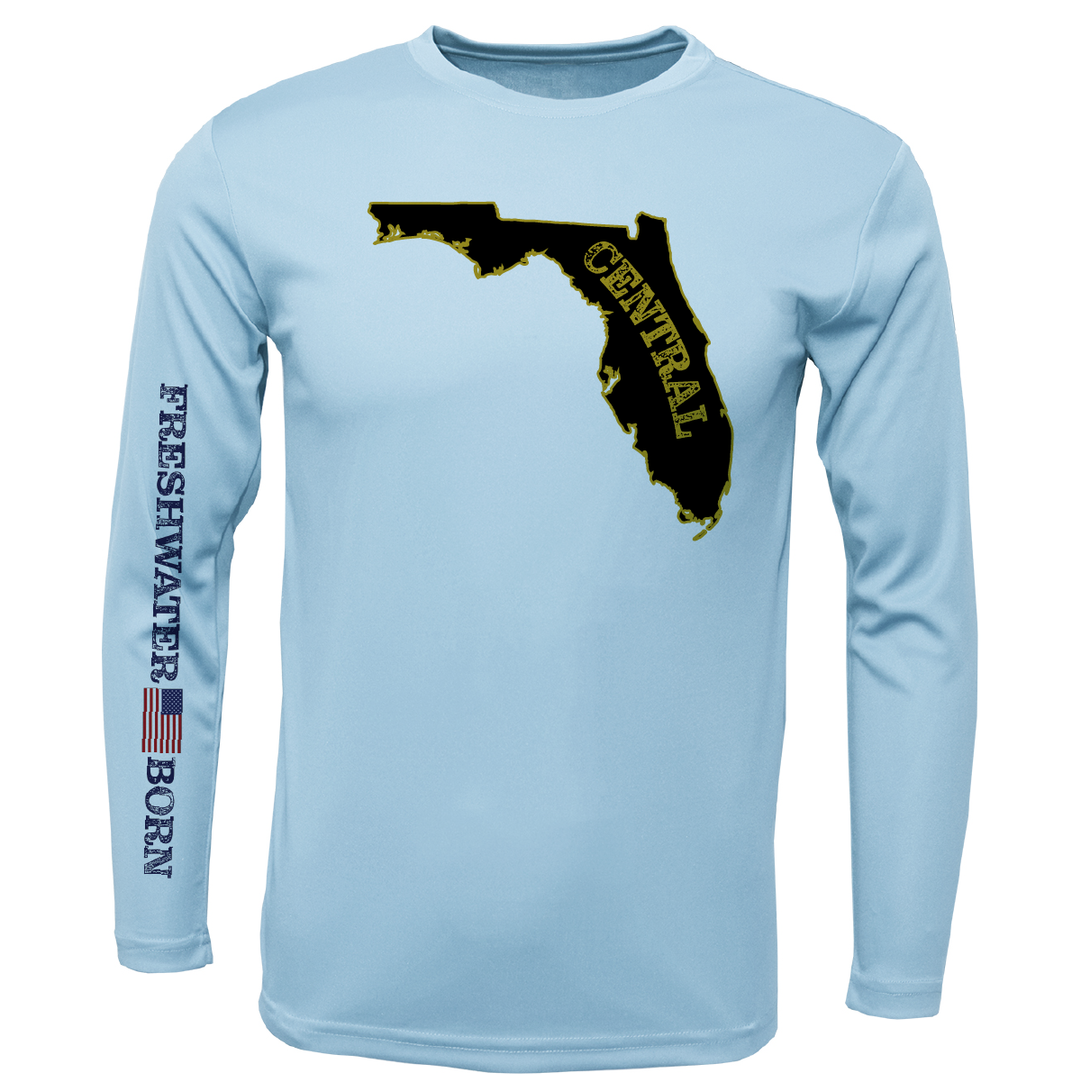UCF Black and Gold Freshwater Born Men's Long Sleeve UPF 50+ Dry-Fit Shirt