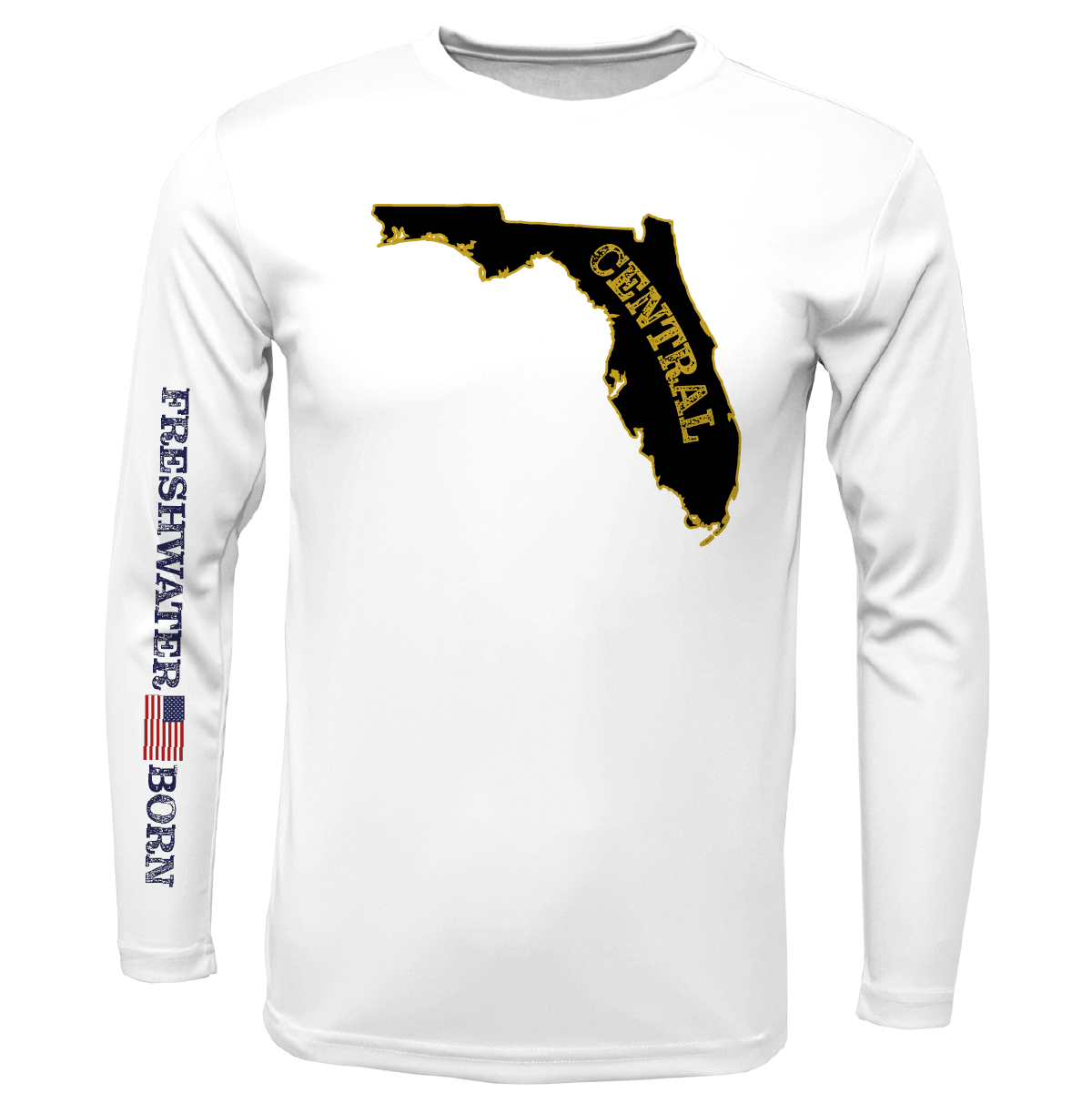 UCF Black and Gold Freshwater Born Boy's Long Sleeve UPF 50+ Dry-Fit Shirt