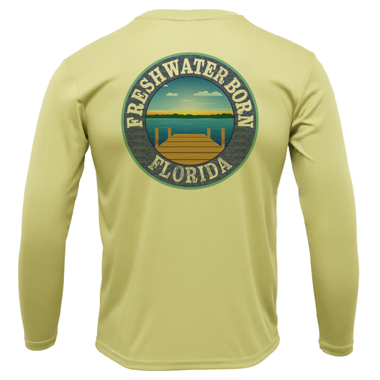 UF Orange and Blue Freshwater Born Girl's Long Sleeve UPF 50+ Dry-Fit Shirt