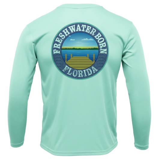 State of Florida USA Freshwater Born Men's Long Sleeve UPF 50+ Dry-Fit Shirt