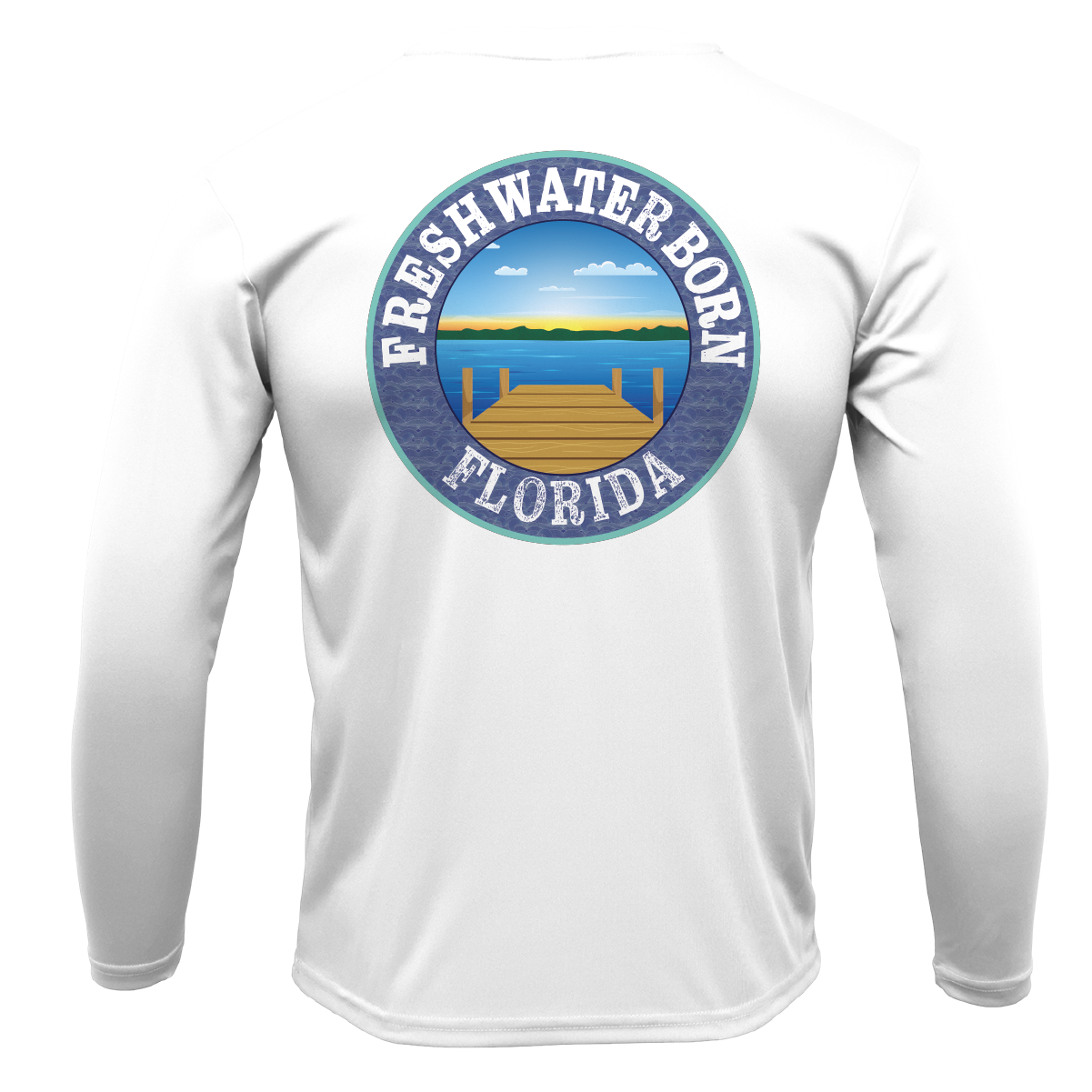 Florida USA Freshwater Born Men's Long Sleeve UPF 50+ Dry-Fit Shirt