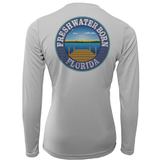 Miami Orange and Green Freshwater Born Women's Long Sleeve UPF 50+ Dry-Fit Shirt