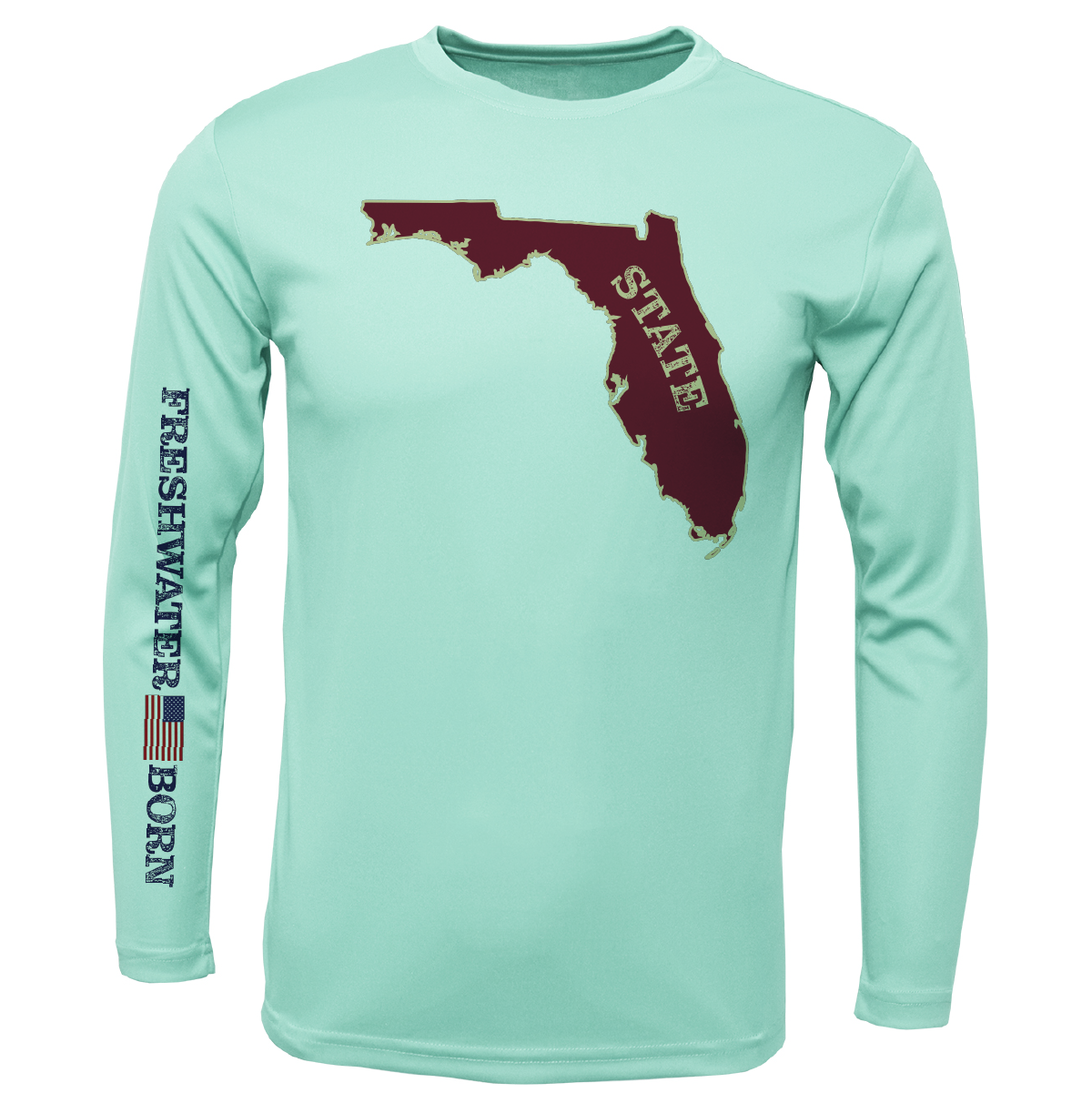 Garnet and Gold Freshwater Born Men's Long Sleeve UPF 50+ Dry-Fit Shirt