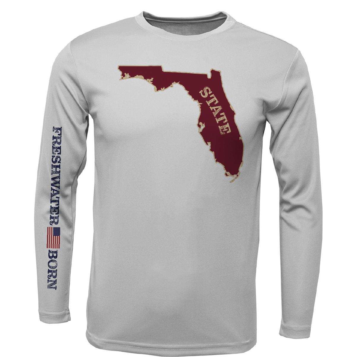 FSU Garnet and Gold Freshwater Born Boy's Long Sleeve UPF 50+ Dry-Fit Shirt