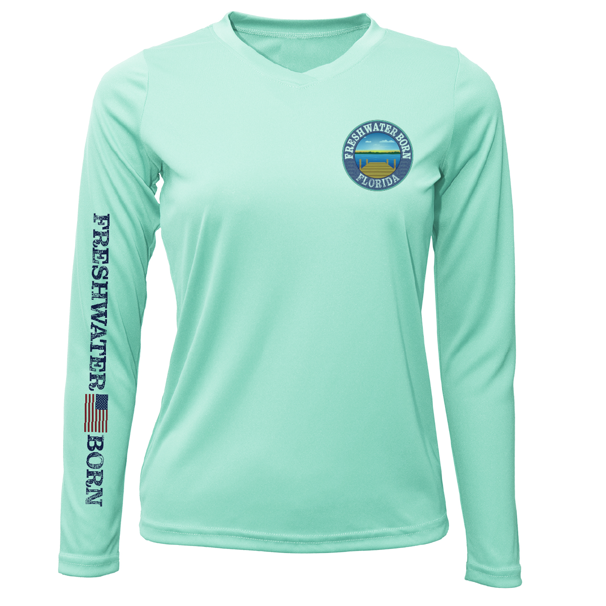 Florida Freshwater Born "All For Rum and Rum For All" Women's Long Sleeve UPF 50+ Dry-Fit Shirt