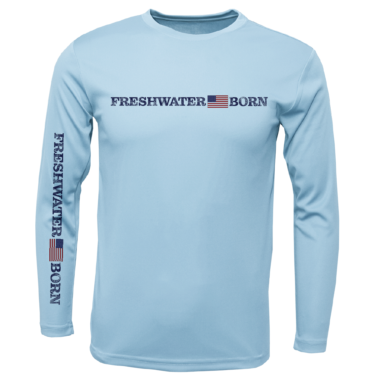 Michigan Freshwater Born Linear Logo Men's Long Sleeve UPF 50+ Dry-Fit Shirt