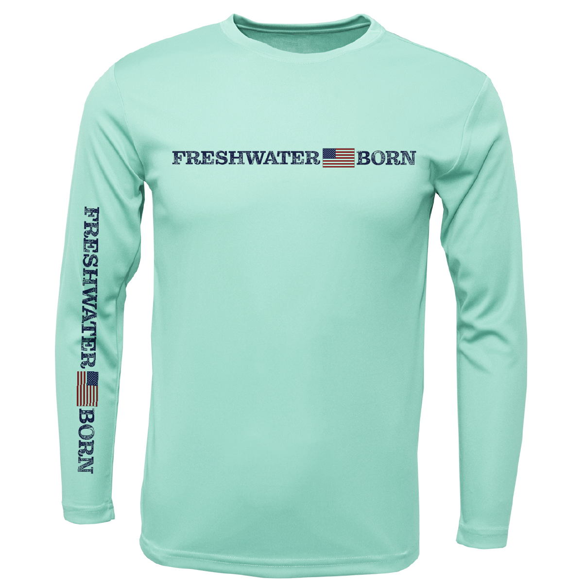 Michigan Freshwater Born Linear Logo Men's Long Sleeve UPF 50+ Dry-Fit Shirt