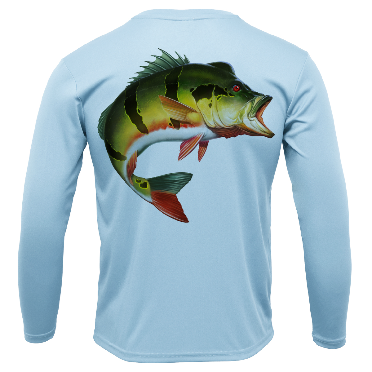 Florida Freshwater Born Peacock Bass Boy's Long Sleeve UPF 50+ Dry-Fit Shirt