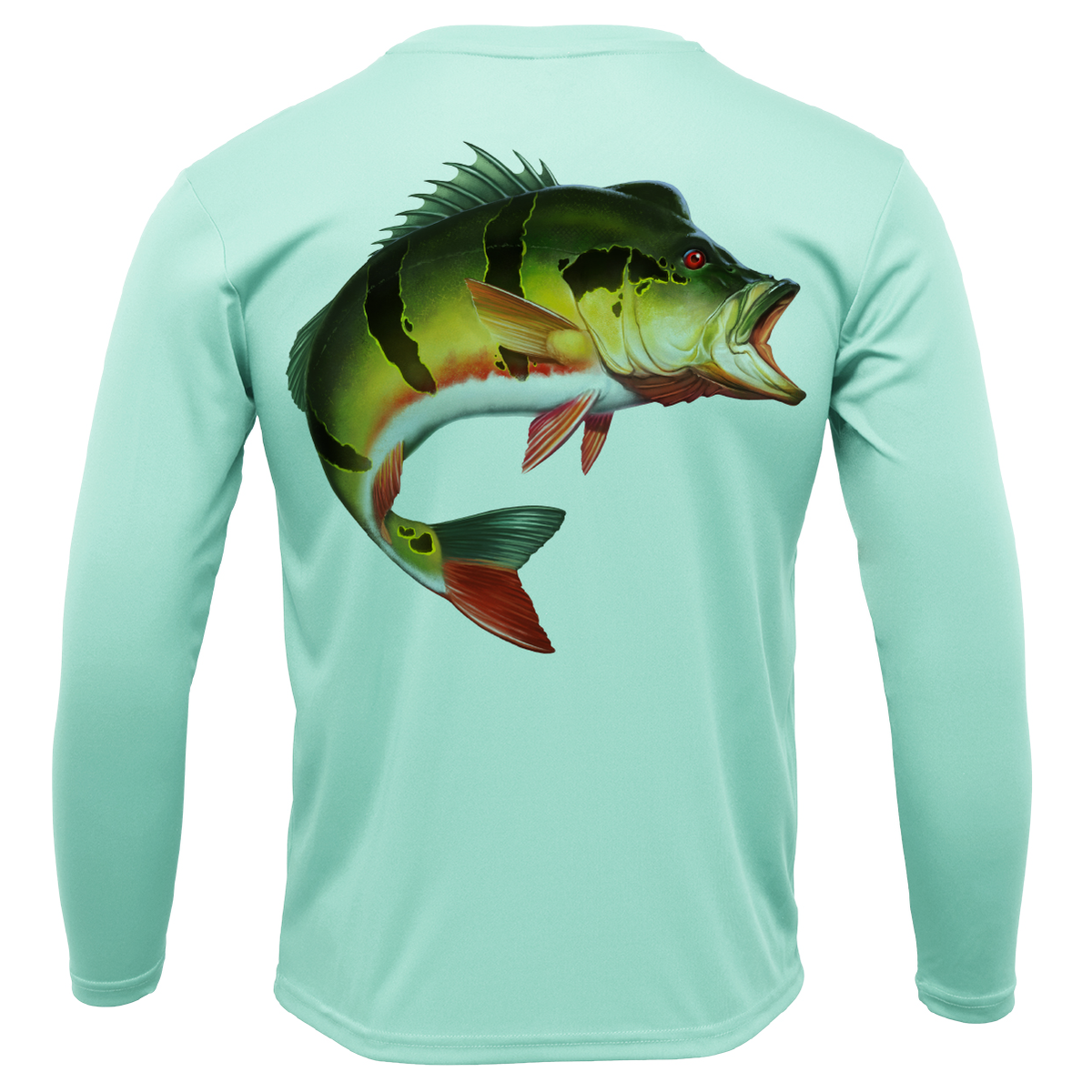 Florida Freshwater Born Peacock Bass Girl's Long Sleeve UPF 50+ Dry-Fit Shirt