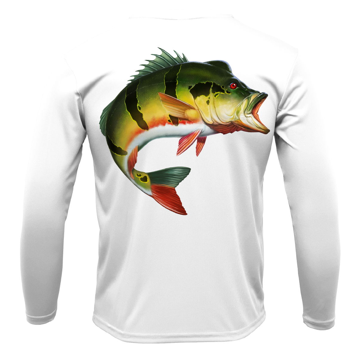 Florida Freshwater Born Peacock Bass Men's Long Sleeve UPF 50+ Dry-Fit Shirt