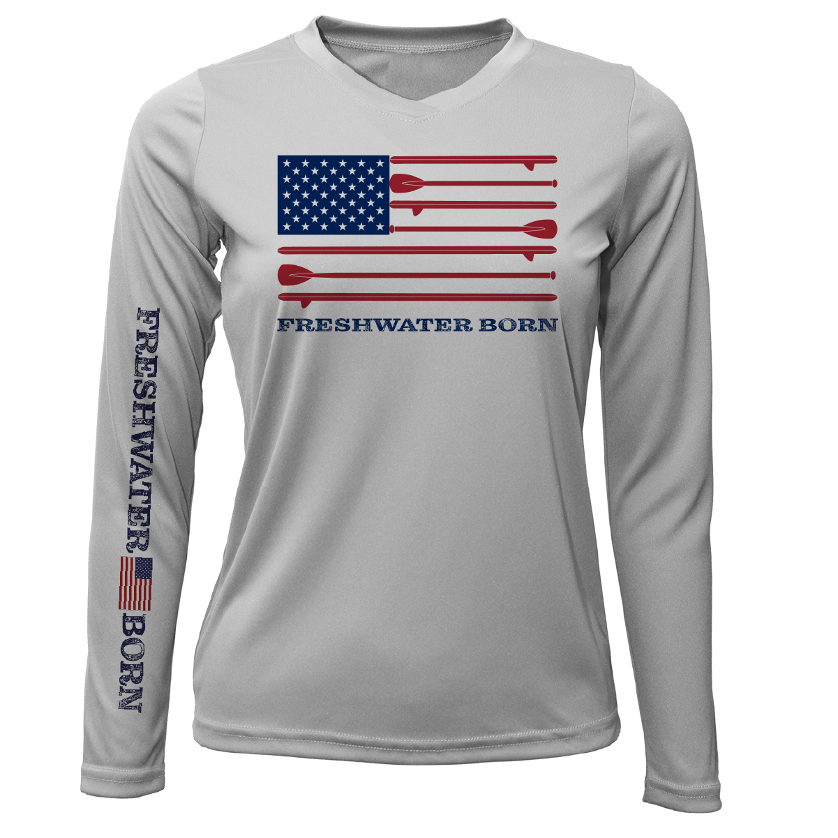 Michigan Freshwater Born SUP Flag Women's Long Sleeve UPF 50+ Dry-Fit Shirt