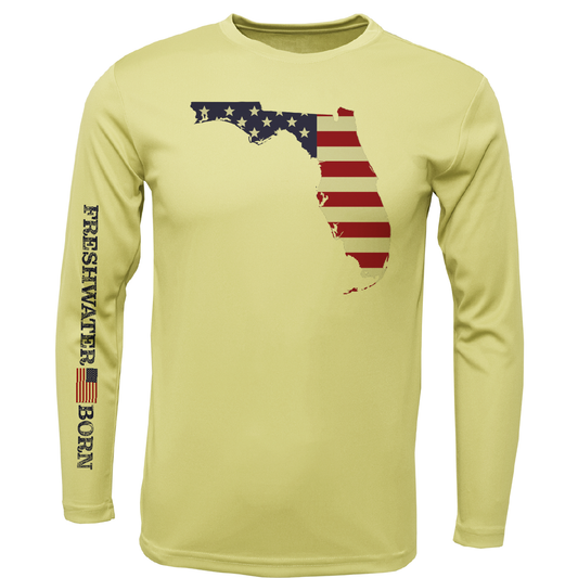 State of Florida USA Freshwater Born Boy's Long Sleeve UPF 50+ Dry-Fit Shirt