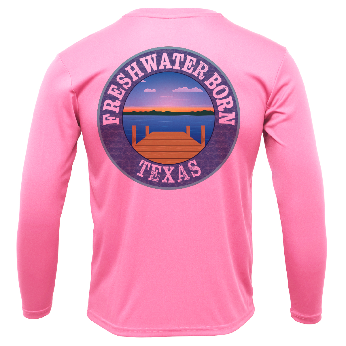 Texas Flag Freshwater Born Girl's Long Sleeve UPF 50+ Dry-Fit Shirt