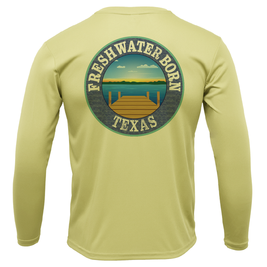 Texas Flag Freshwater Born Girl's Long Sleeve UPF 50+ Dry-Fit Shirt