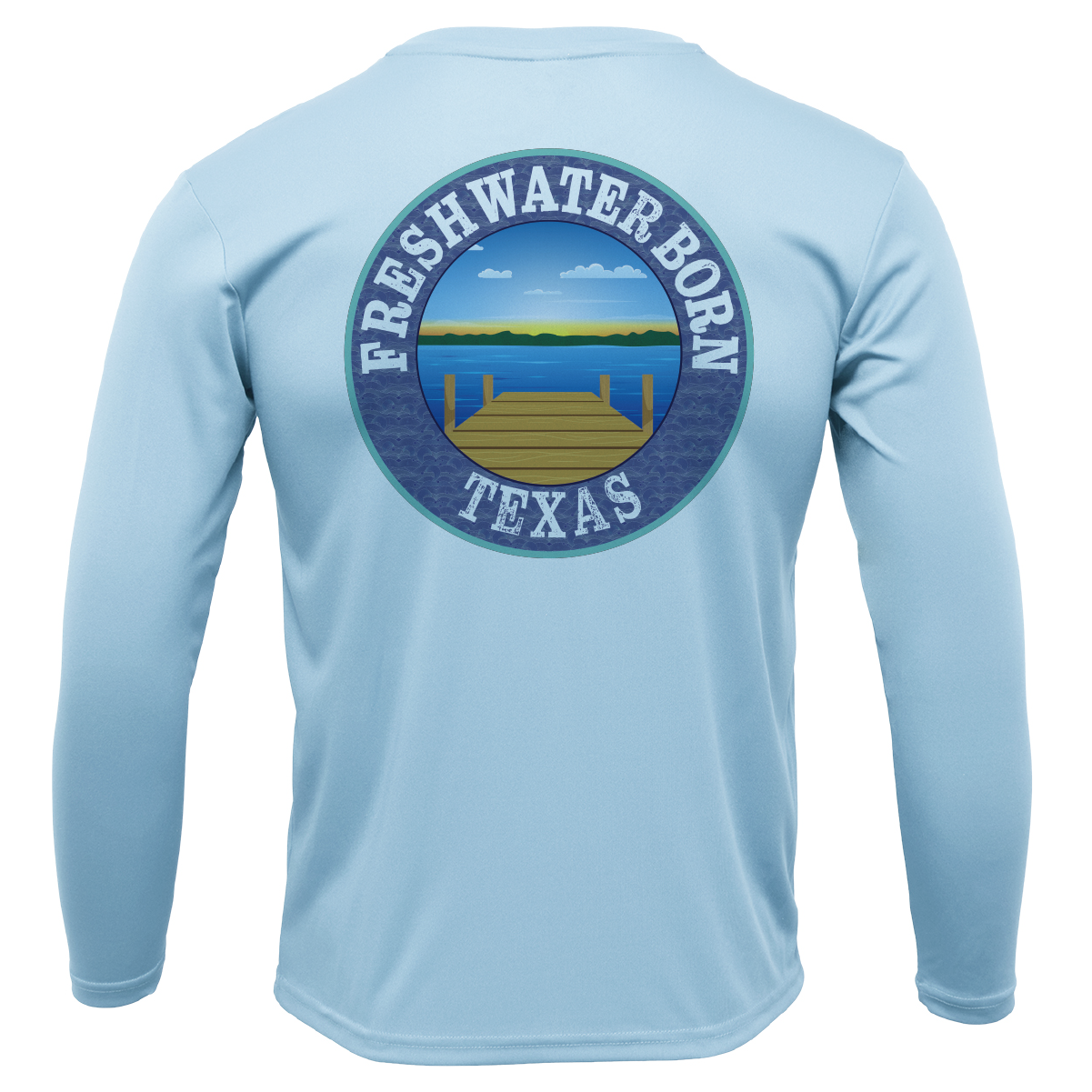 Texas Flag Freshwater Born Girl's Long Sleeve UPF 50+ Dry-Fit Shirt