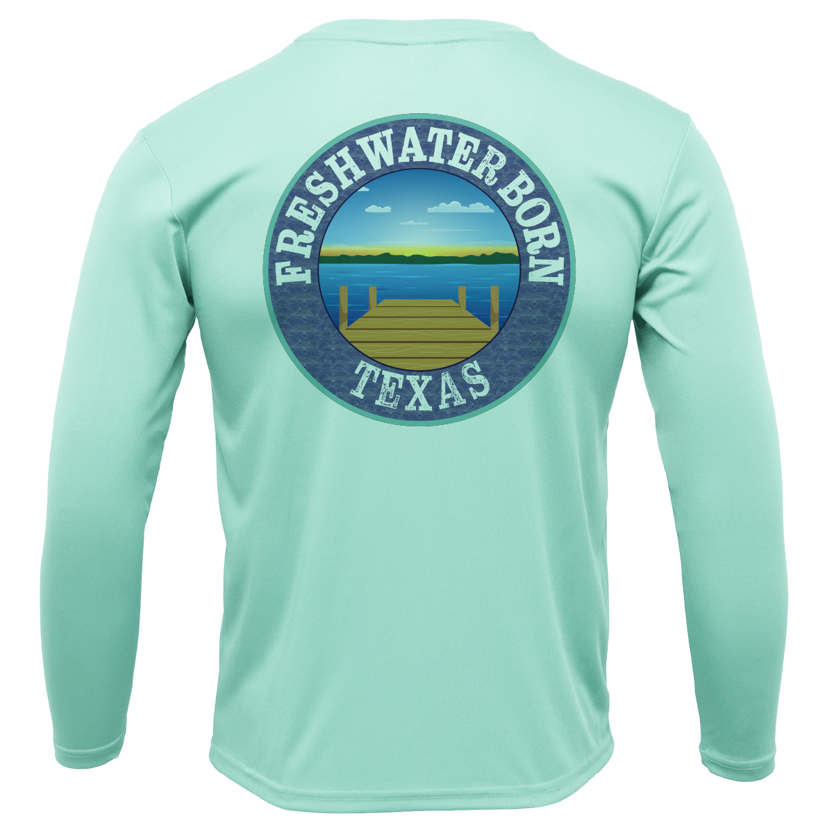 Texas Flag Freshwater Born Girl's Long Sleeve UPF 50+ Dry-Fit Shirt