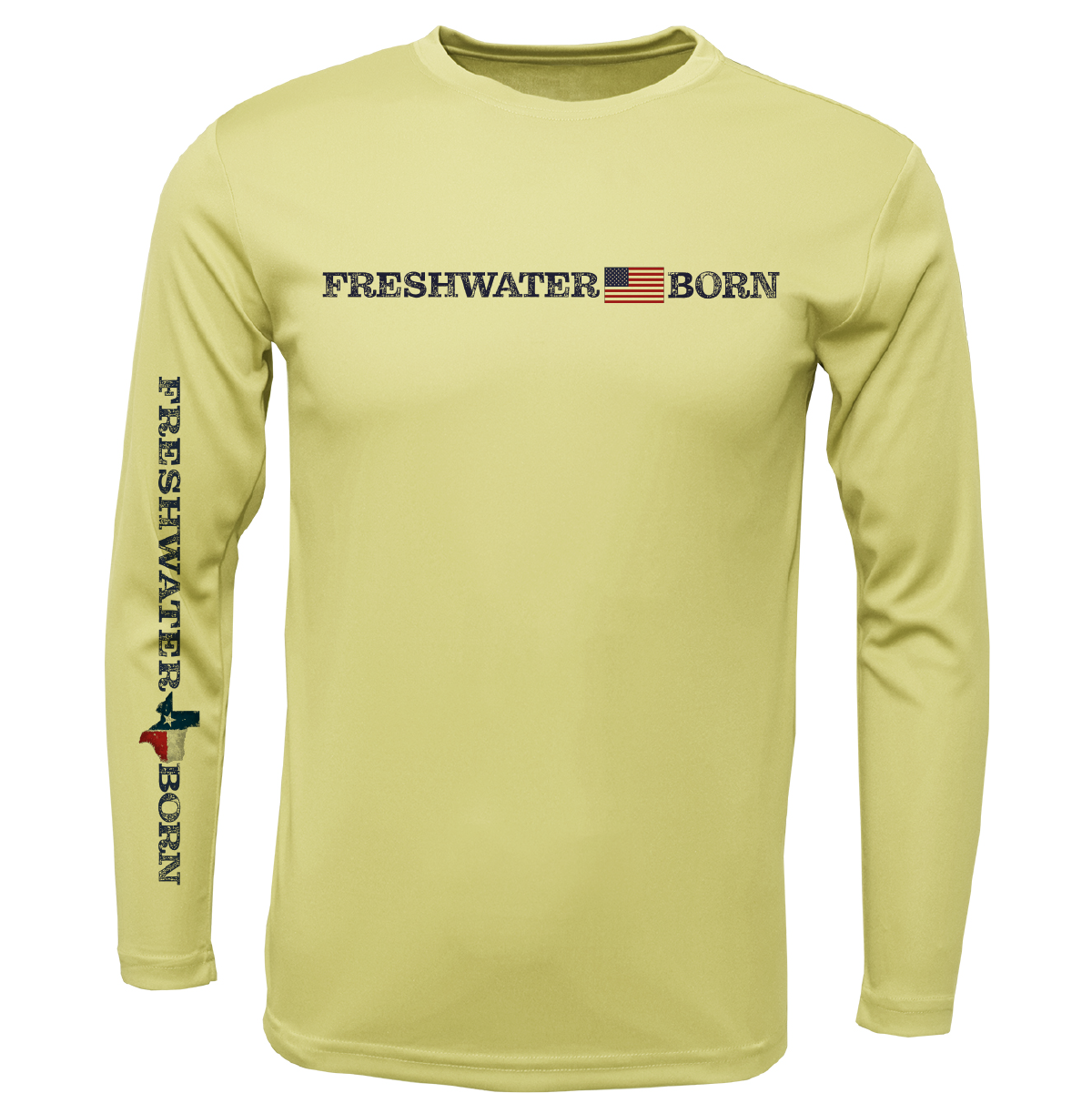 Texas Freshwater Born Linear Logo Men's Long Sleeve UPF 50+ Dry-Fit Shirt