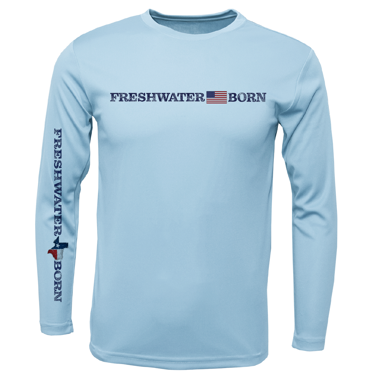 Texas Freshwater Born Linear Logo Boy's Long Sleeve UPF 50+ Dry-Fit Shirt