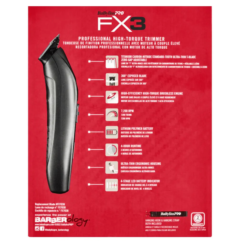 BaBylissPRO FX3 Trimmer - Ferrari-Designed - Black