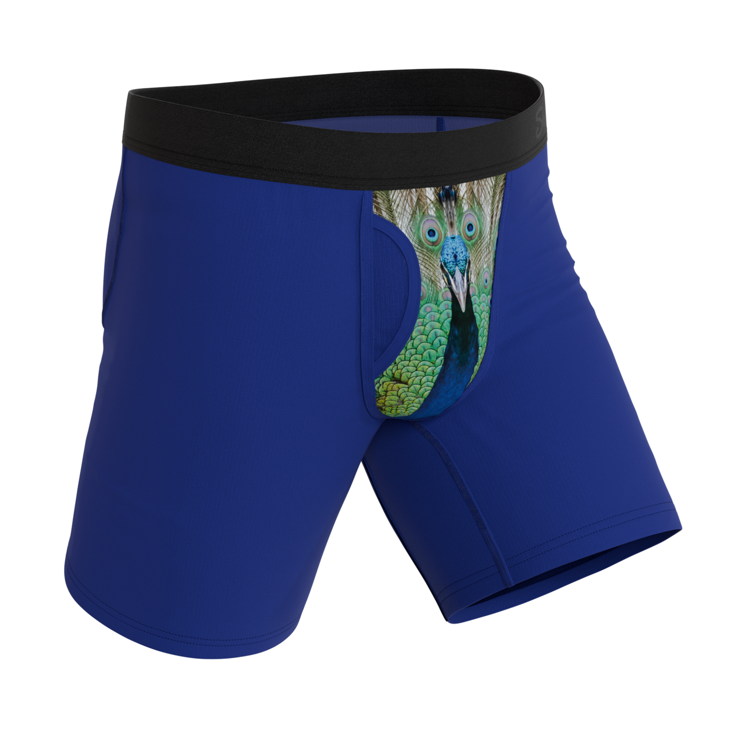 The Fancy Feather | Peacock Long Leg Ball Hammock® Pouch Underwear With Fly