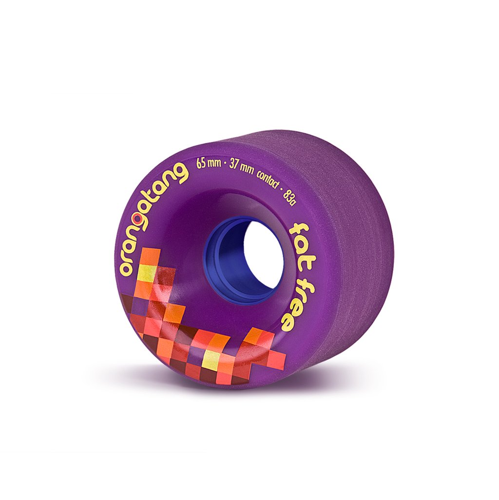 Orangatang Fat Free 65mm 83a Longboard Wheels - Purple (Set of 4)