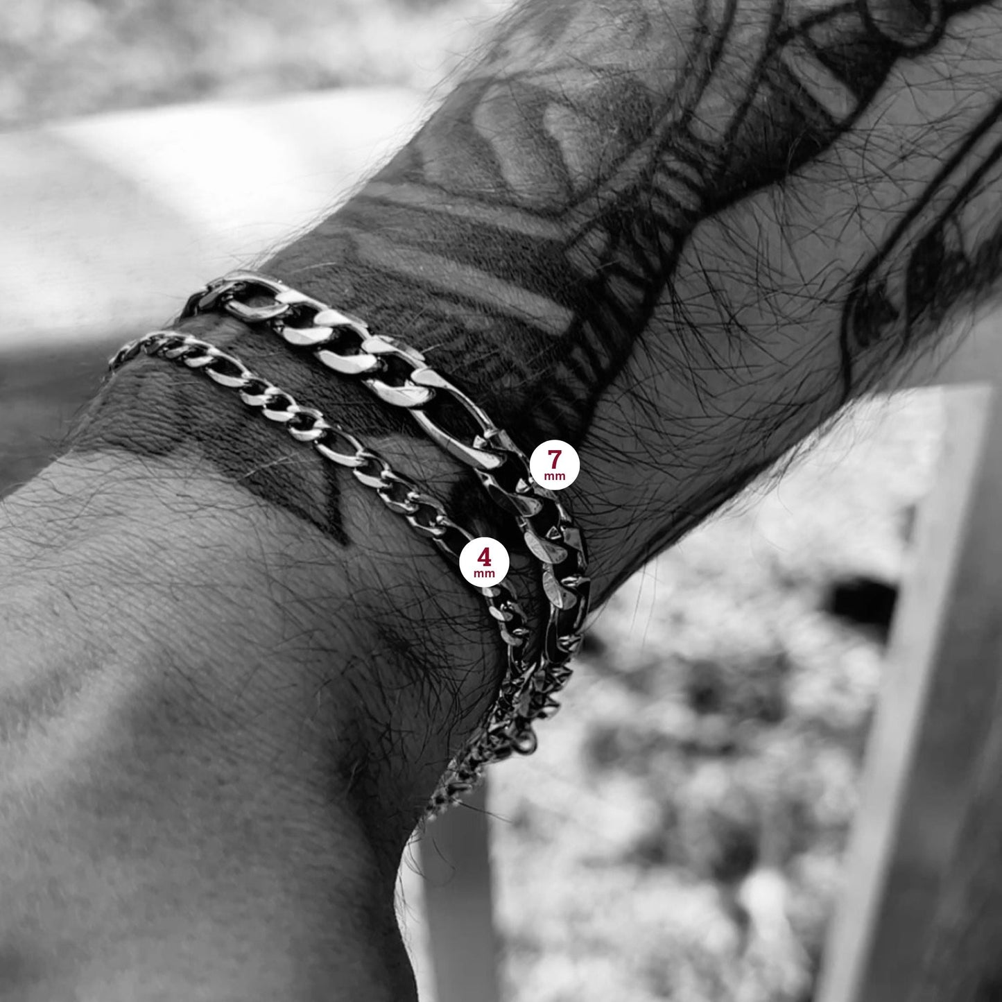 Stainless Steel Figaro Chain Bracelet