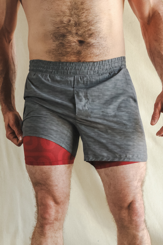 The Finish Line | Grey and Red Ball Hammock® 5 Inch Athletic Shorts