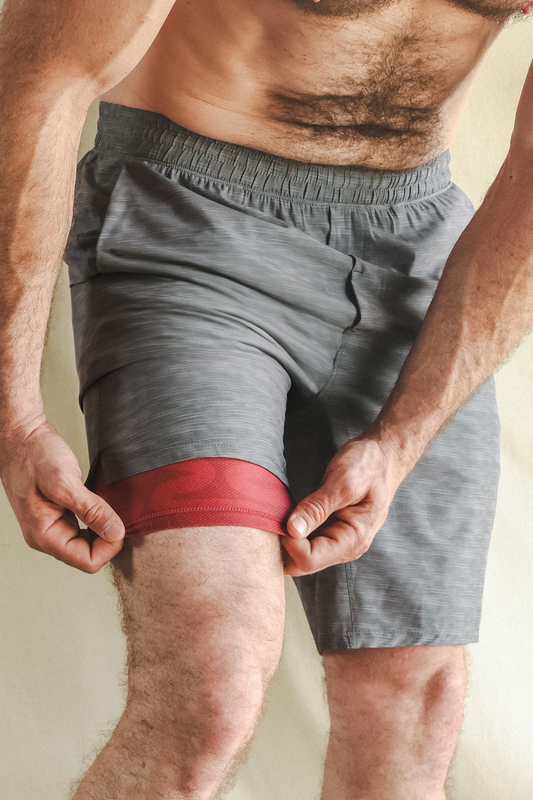The Finish Line | Grey and Red Ball Hammock® 9 Inch Athletic Shorts