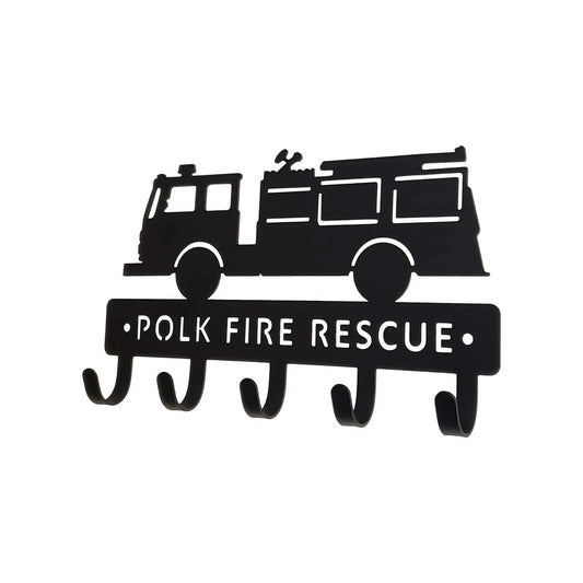 Personalized Fire Truck Key Hanger -  Honor Your Heroes!