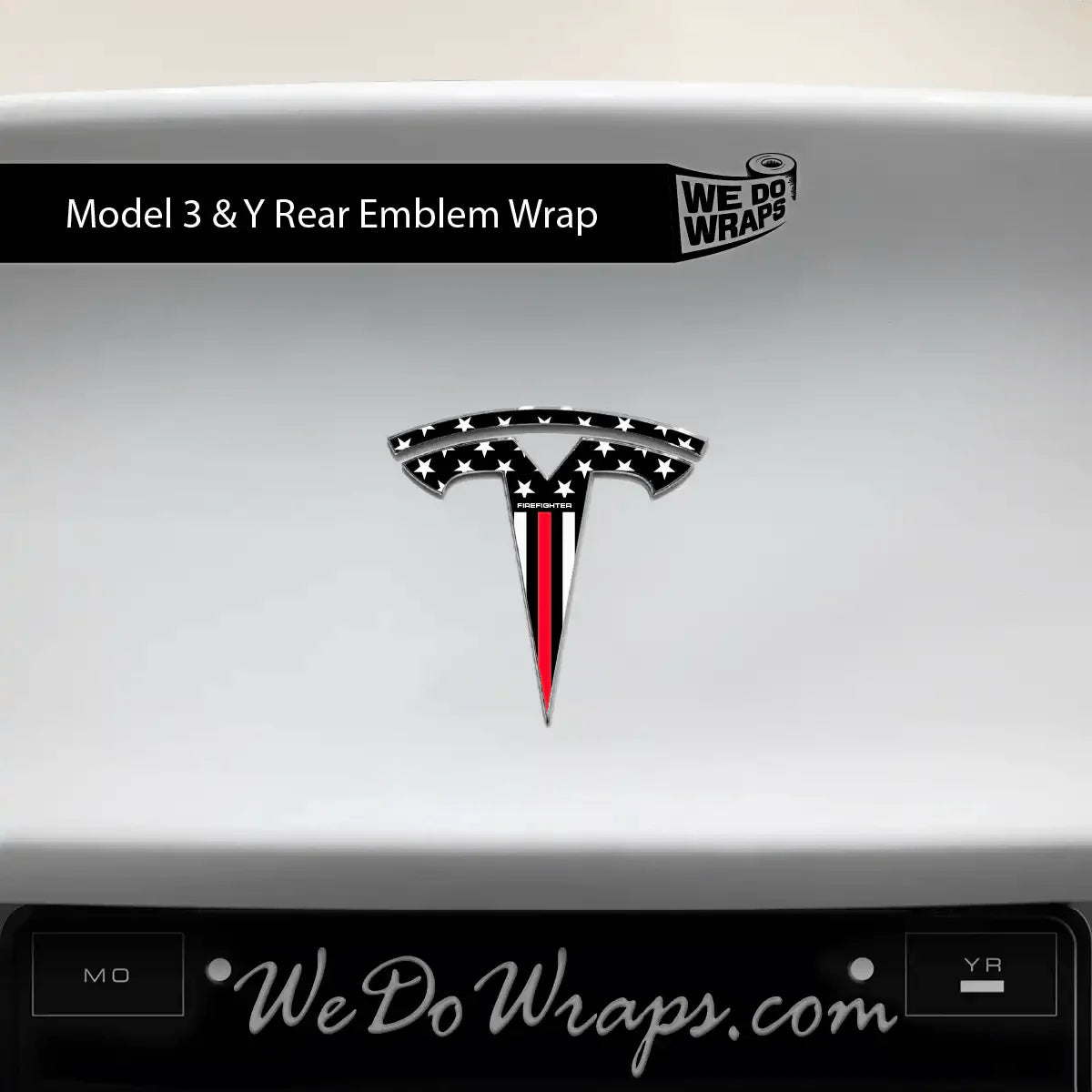 First Responders Firefighter Tesla Emblem Decals (Front + Back) | Model 3