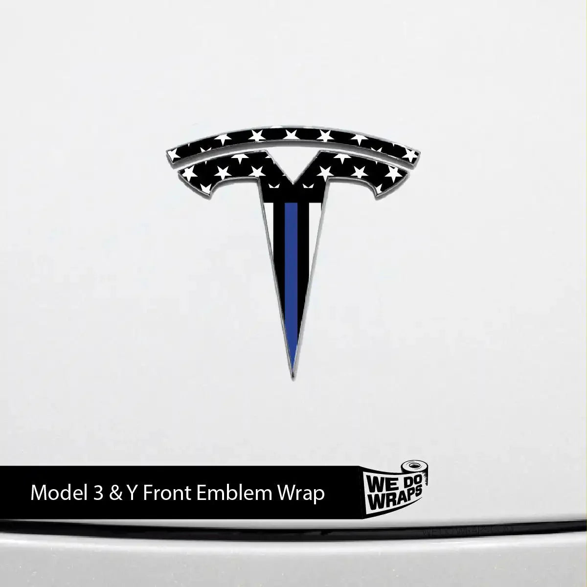 First Responders Law Enforcement Tesla Emblem Decals (Front + Back) | Model Y