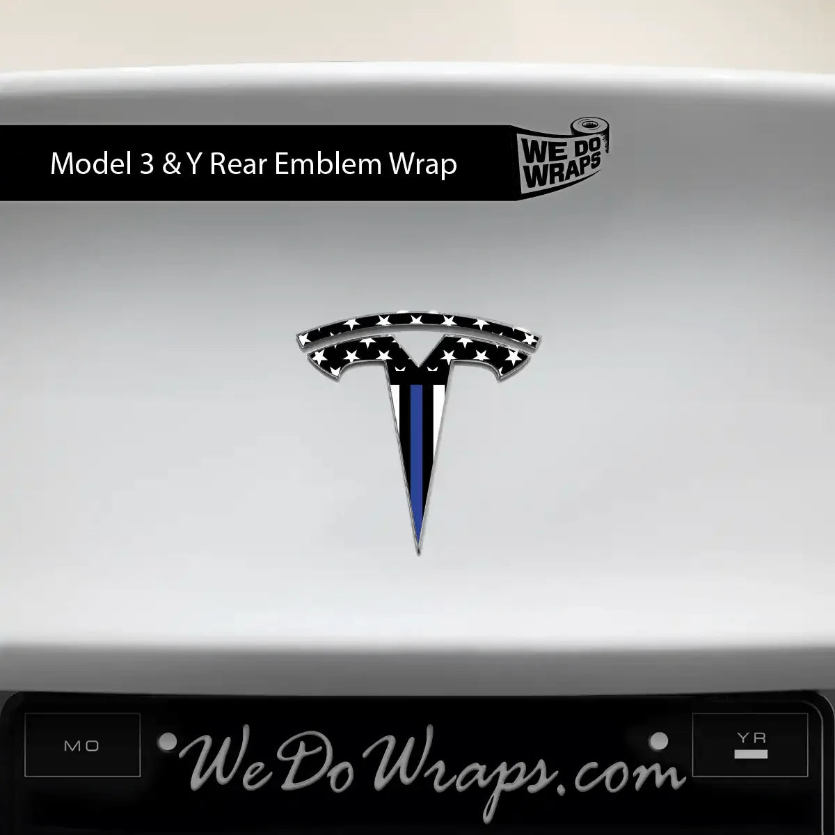 First Responders Law Enforcement Tesla Emblem Decals (Front + Back) | Model Y
