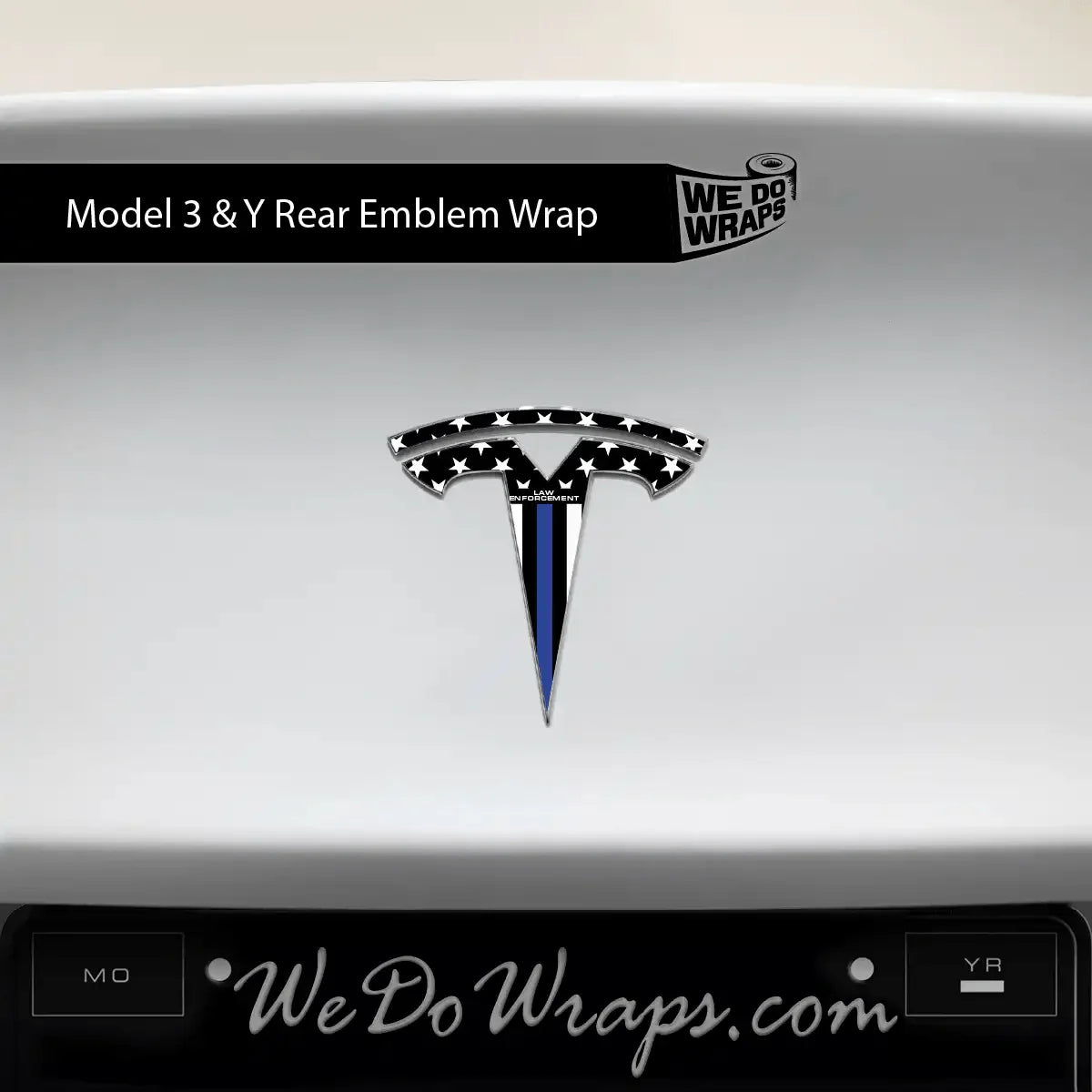 First Responders Law Enforcement Tesla Emblem Decals (Front + Back) | Model 3