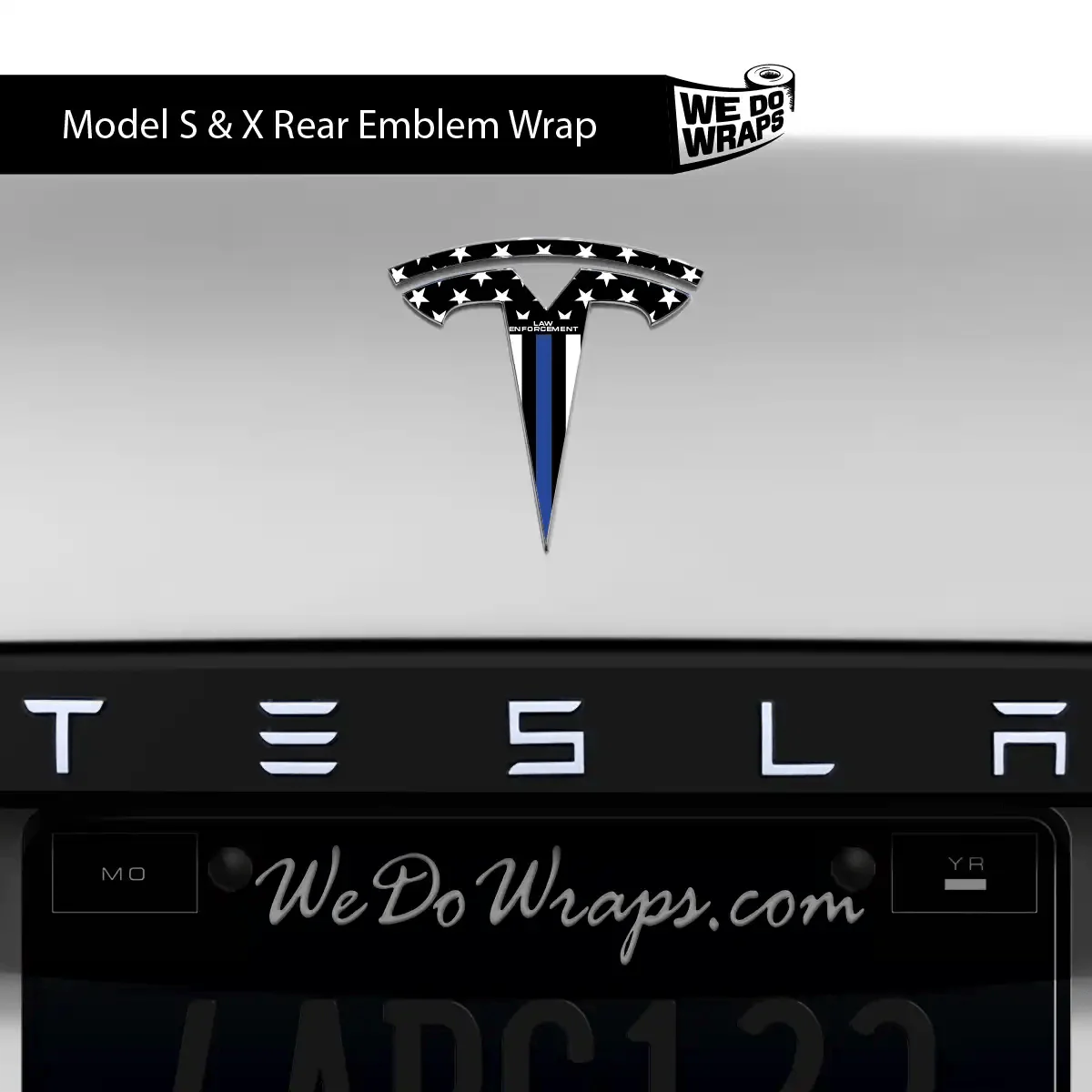 First Responders Law Enforcement Tesla Emblem Decals (Front + Back) | Model X