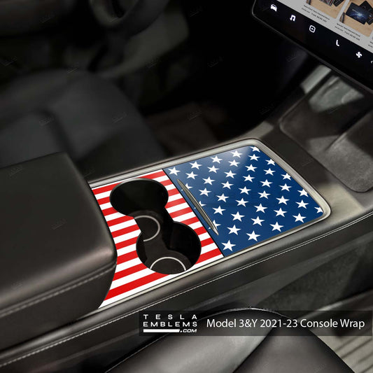 American Flag | Tesla Center Console Wrap Kit | Model Y '21-25
