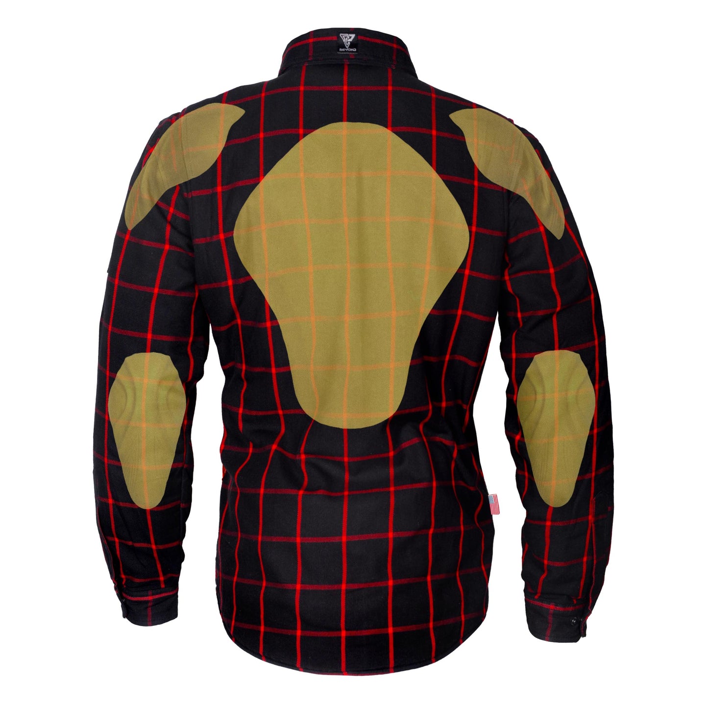Protective Flannel Shirt - Black and Red Stripes with Pads