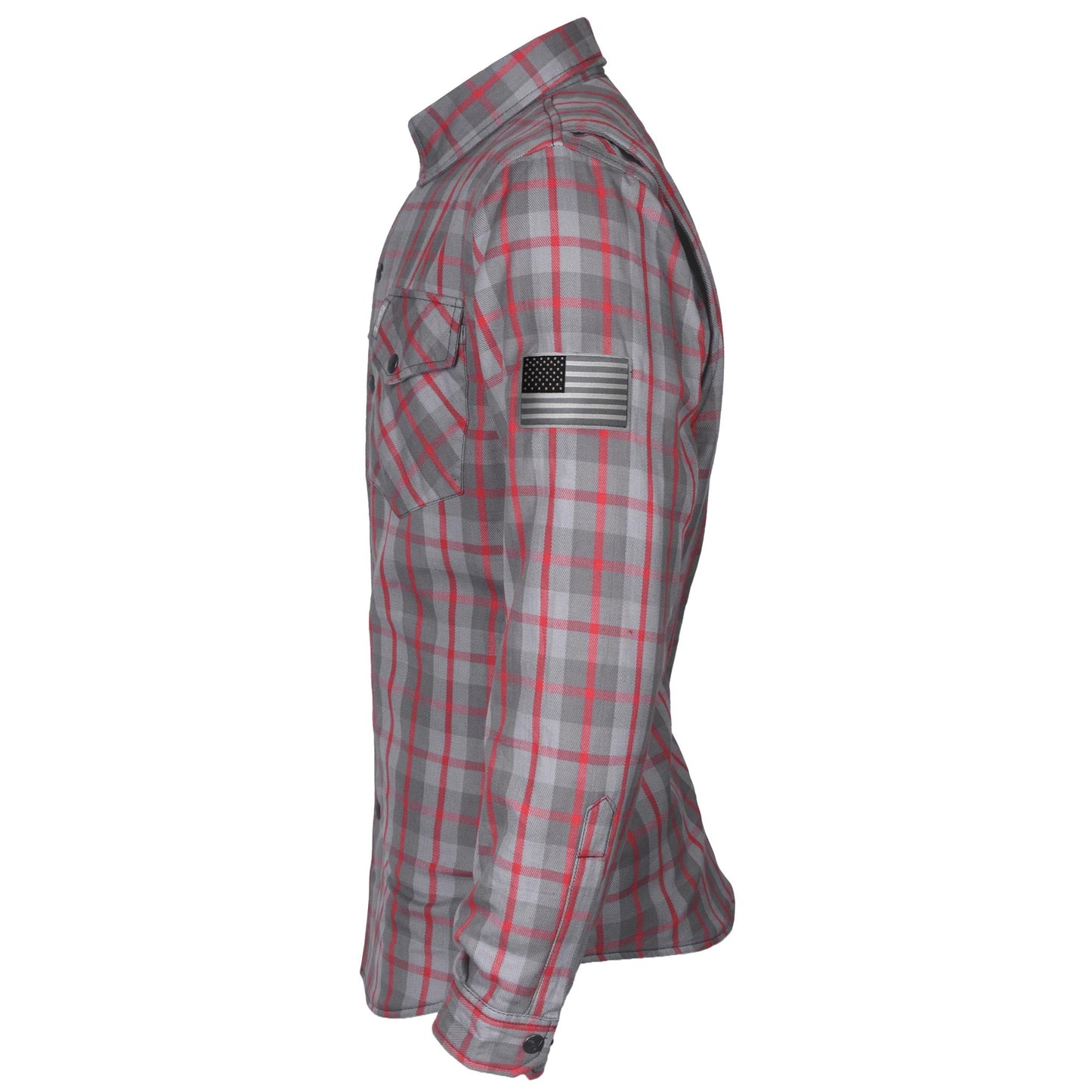 Protective Flannel Shirt - Grey and Red Stripes