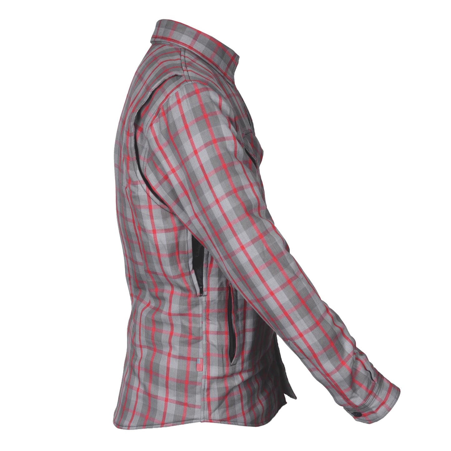 Protective Flannel Shirt - Grey and Red Stripes