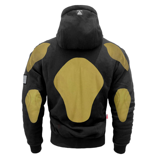 Protective Fleece Unisex Hoodie - Black Matte with Pads