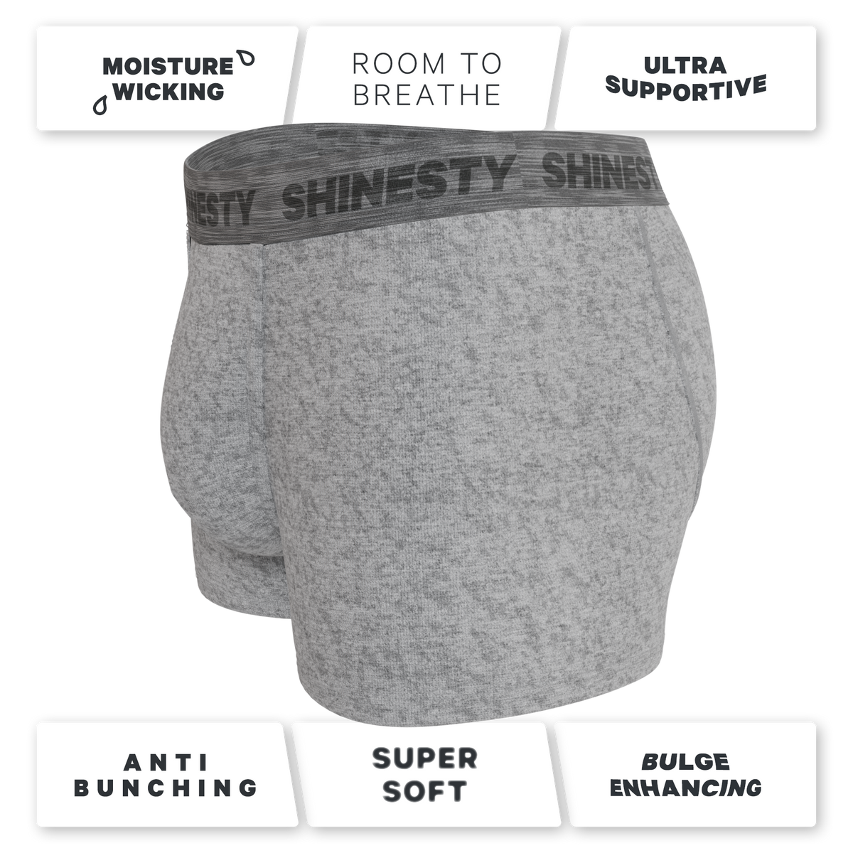 The Flintstone | Heather Grey and Black Ball Hammock® Pouch Trunks Underwear