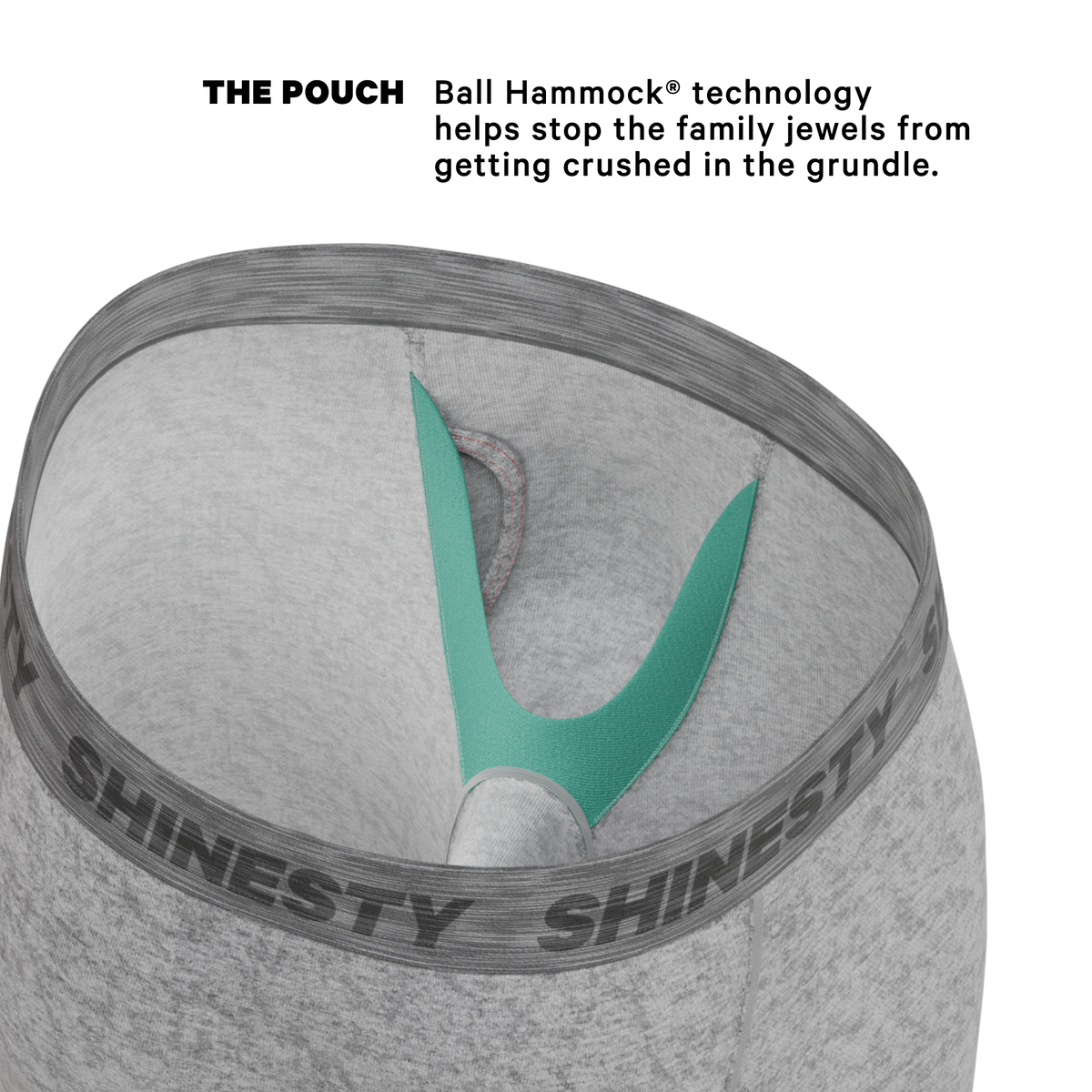 The Flintstone | Heather Grey and Black Ball Hammock® Boxer - Long Leg