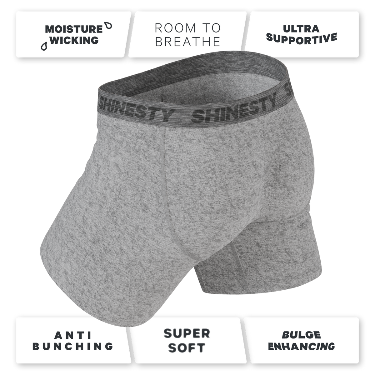 The Flintstone | Heather Grey and Black Ball Hammock® Pouch Underwear
