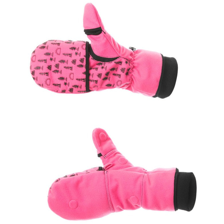 Flip Top 3.0 Insulated Mitten with Liner Glove - Blaze Orange and Blaze Pink