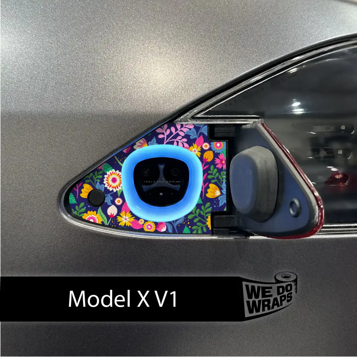 Floral Meadows Tesla Charge Port Wrap | Model X